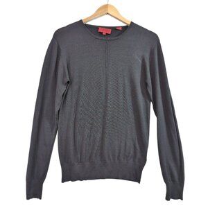 Hugo Boss Crew Neck Sweater Mens S Black Silk Blend Lightweight Business‎ Casual